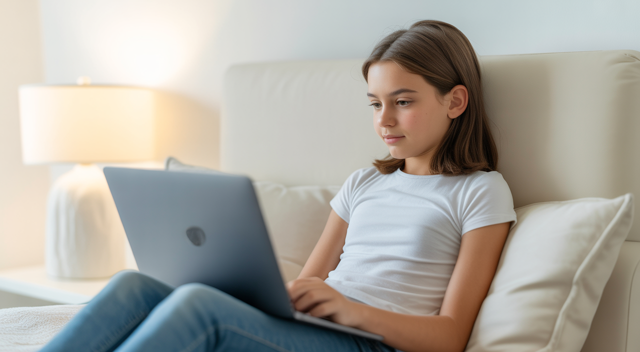 Young person engaged in online mental health therapy session