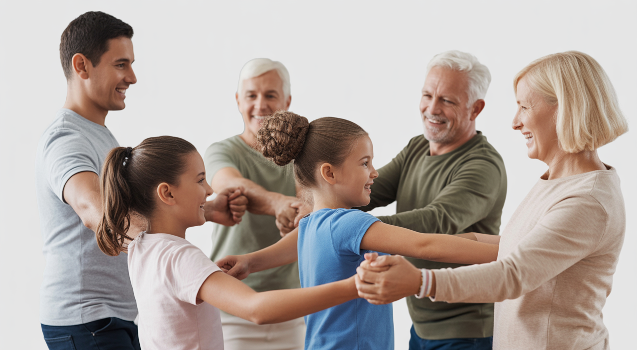 Participants joyfully dancing together at a Sharing Dance Toronto event