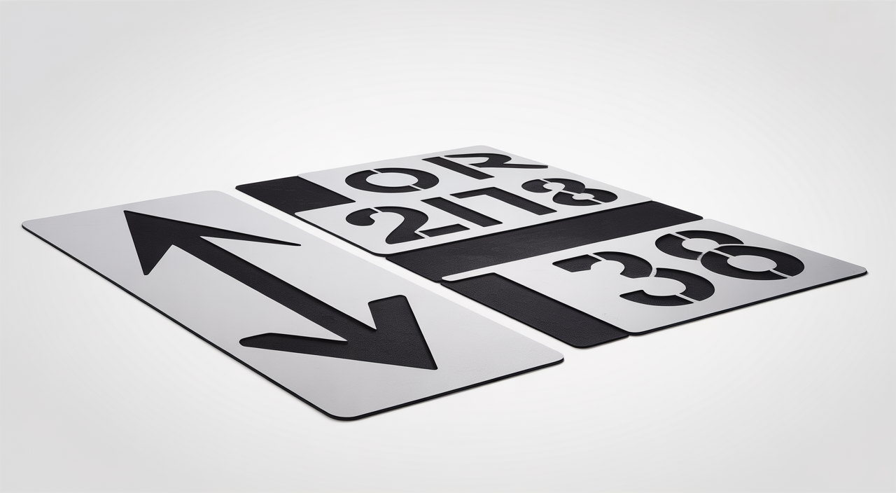 Professional pavement stencil for clear road markings