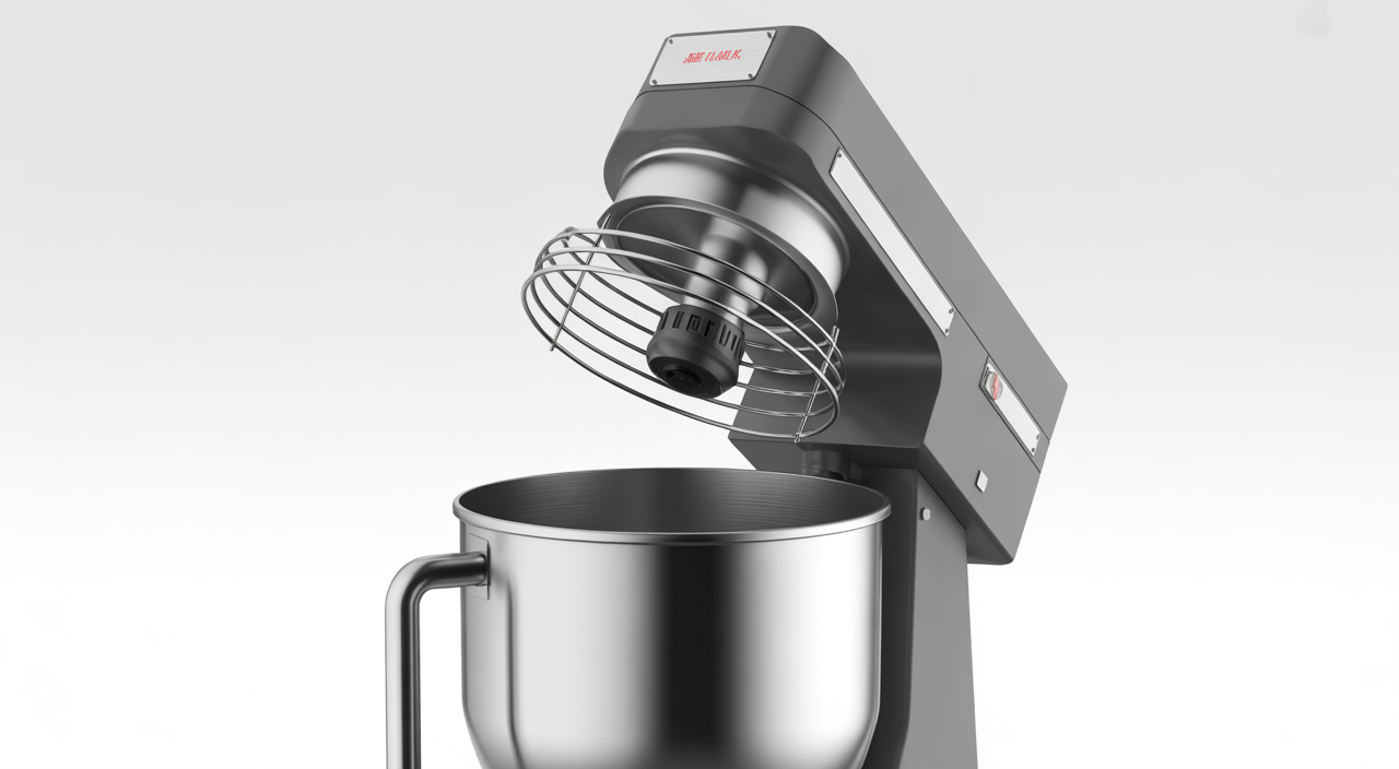 Industrial drum mixer blender used for uniform powder mixing in a production facility