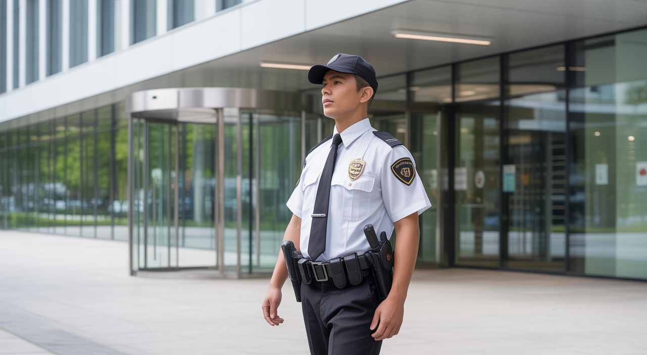 Professional security guards protecting a commercial property in Sacramento