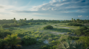 Beautiful vacant land in Florida under a clear sky, representing a real estate investment opportunity.