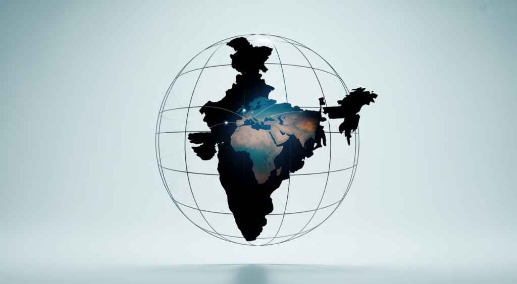 Professional image of a global business network with an emphasis on India, symbolizing international trade and import-export opportunities.